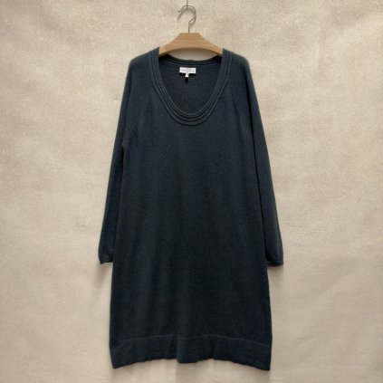 Petrolejové šaty ze 100% kašmíru