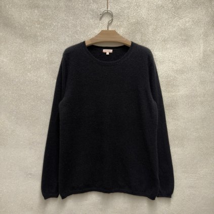 Černý měkoučký 100% kašmír s kulatým výstřihem