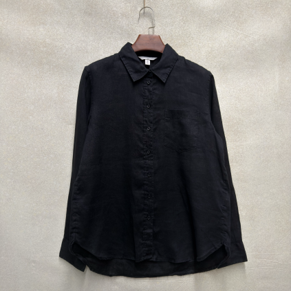 Černá košile ze 100% lnu