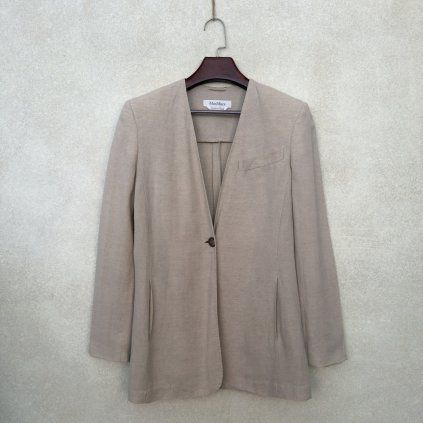 Béžové lněné sako Max Mara