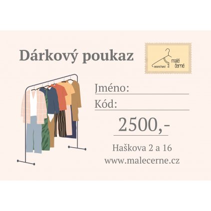 Dárkový poukaz v hodnotě 2500,-
