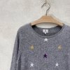 Šedý merino svetr s hvězdičkami s podílem kašmíru