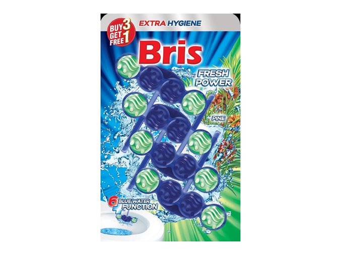 Bris WC závěska barvící 4x55g - lesní vůně