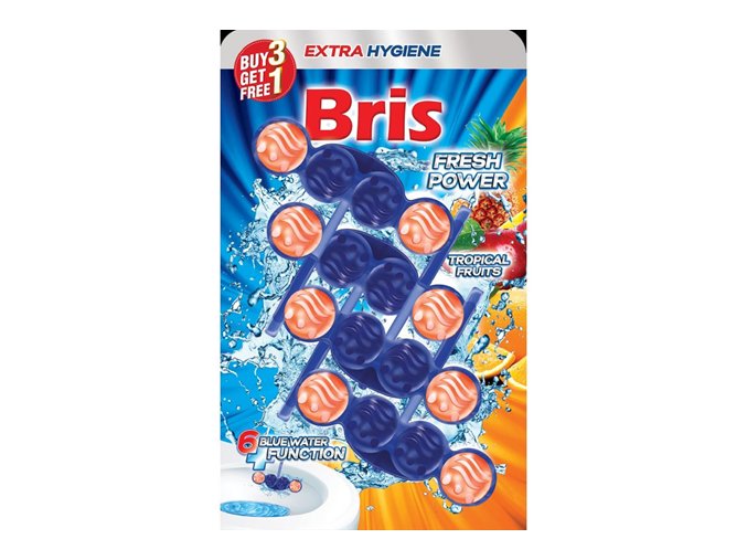 Bris WC závěska barvící 4x55g - vůně tropického ovoce