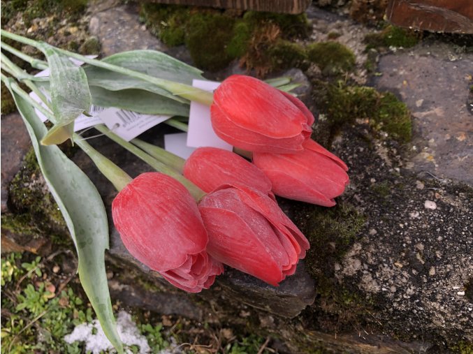 Umělé tulipány červené 6 ks