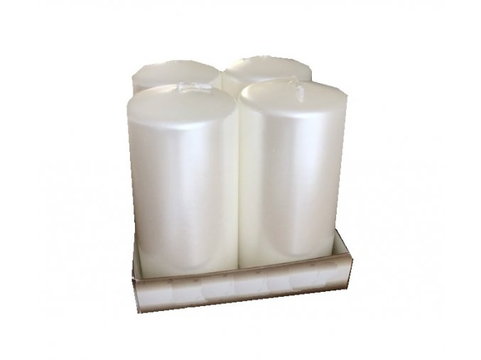Adventní svíčky bílé perleťové