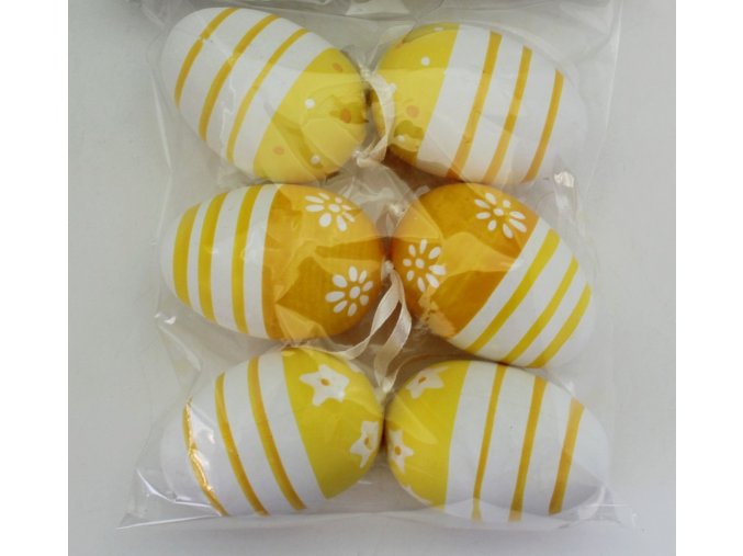 Žlutá velikonoční vajíčka 6cm, 6 ks