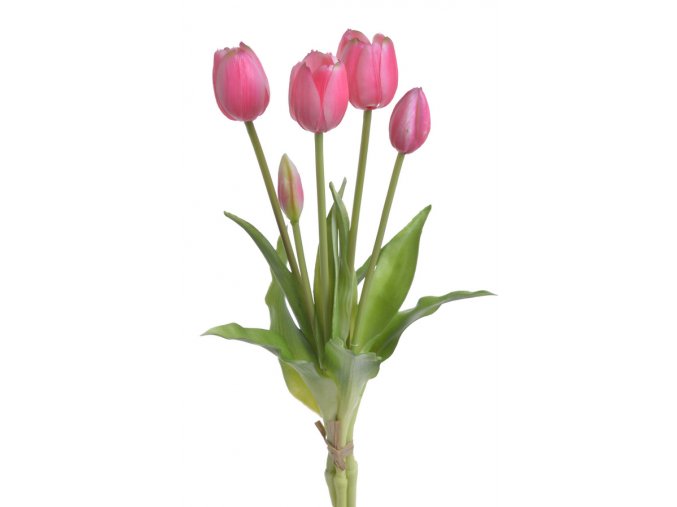 Umělé latexové tulipány růžové 40cm