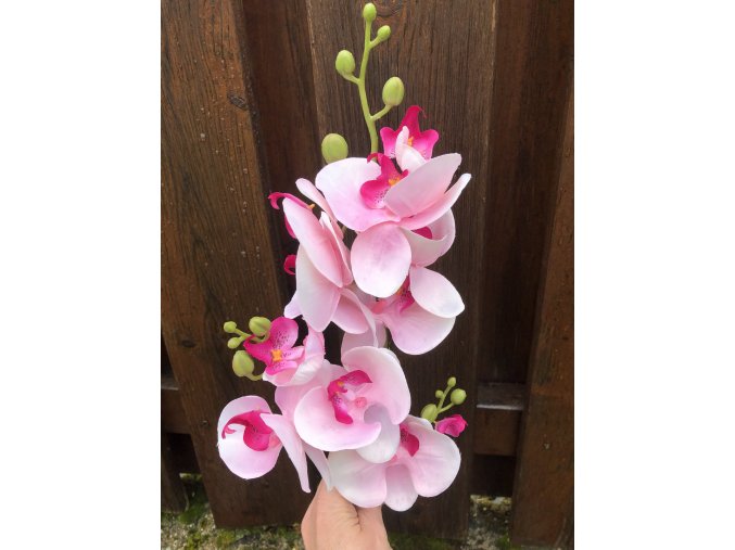 Růžovo fialová umělá orchidej 78 cm