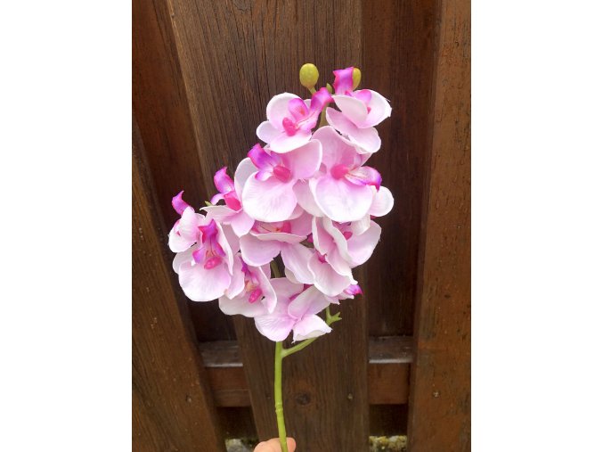 Umělá orchidej růžovo fialová 55 cm