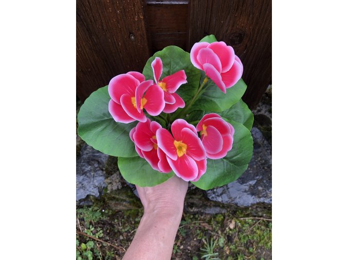 Umělý latexový petrklíč růžový 25 cm