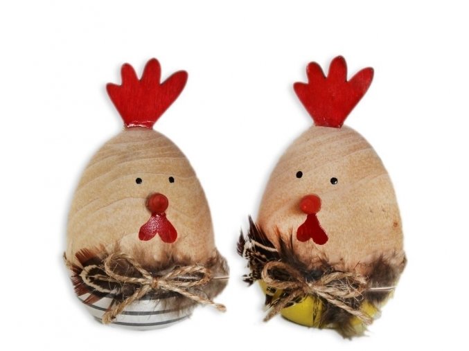 Dřevěná velikonoční dekorace kuřátka 2 ks