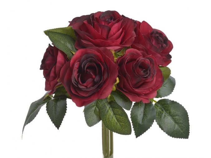 Červené umělé růže kytice 30 cm