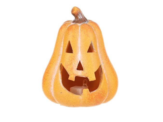 Halloween dýně keramická s LED osvětlením
