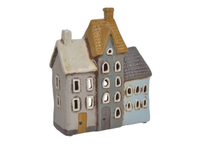 Keramický svícen domek na čajovou svíčku 20x16 cm