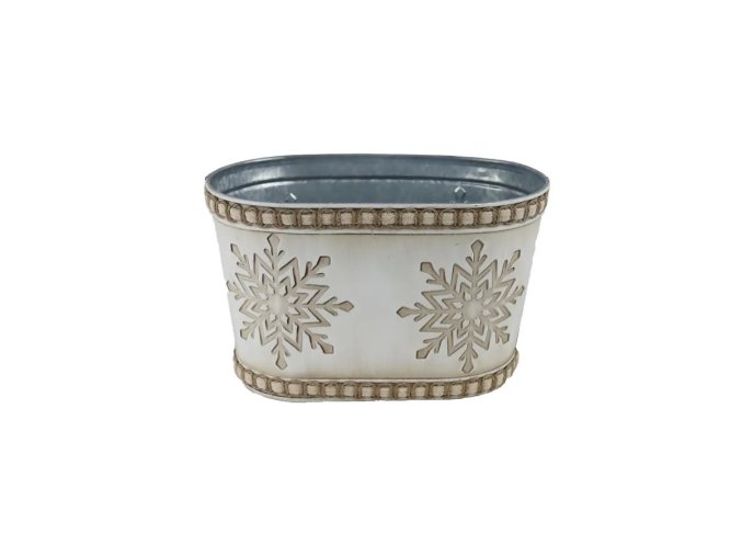 Vánoční plechový obal vločka 19 x 11 x 12 cm