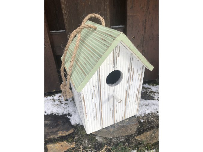 Růžová dekorační budka na zavěšení 5,2 x 3,5 x 7 cm