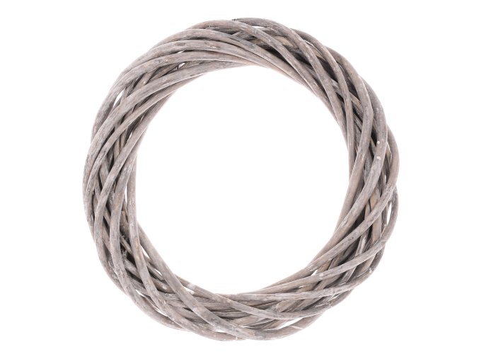 Proutěný věnec šedý 30 cm