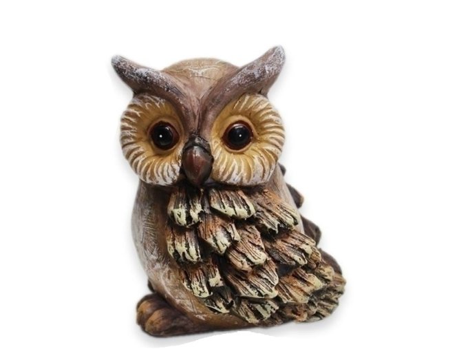 Sova dekorace hnědá