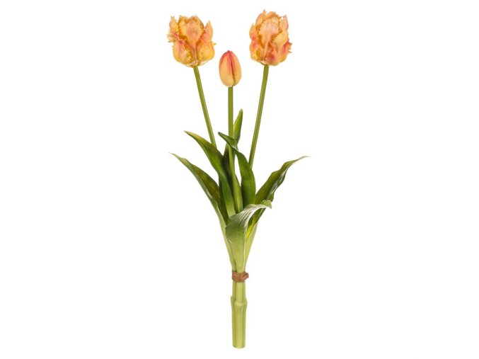 Umělé tulipány do vázy meruňková barva 40 cm