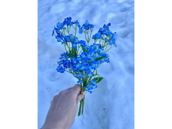 Umělé květiny pomněnky jako živé 32 cm