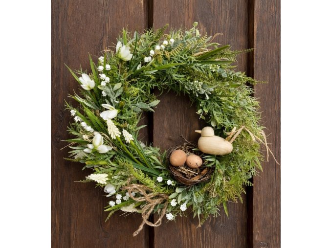 Jarní věnec s ptáčkem 1