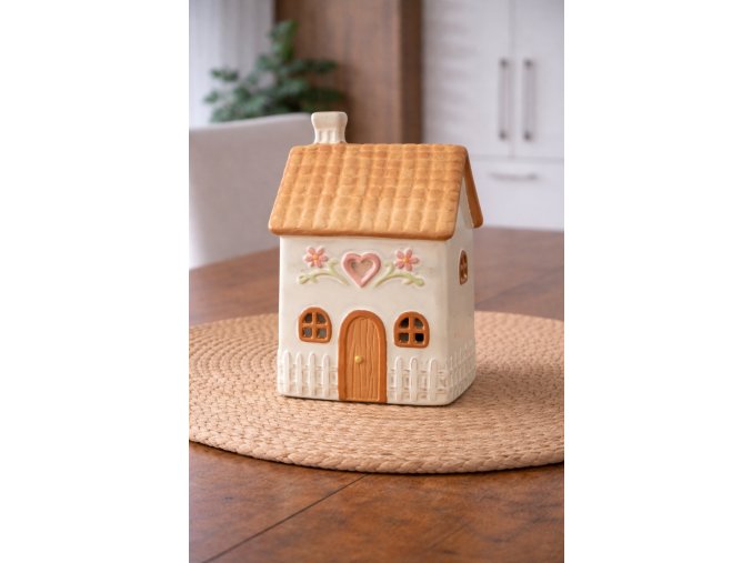 Keramický svícen domek