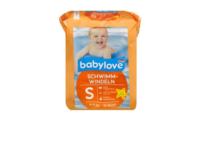 babylove, dětské koupací plenky S, 4-9kg, 12 ks