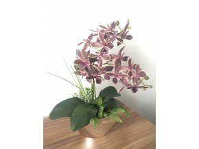 Umělá orchidej v květináči