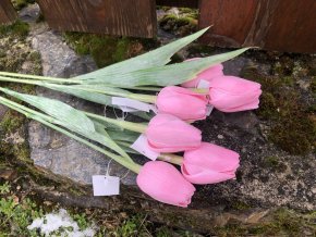 Umělé tulipány růžové 6 ks