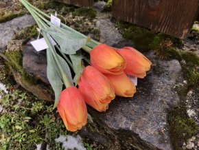 Umělé tulipány oranžové 6 ks
