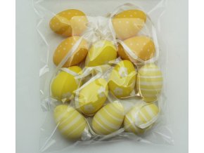 Žlutá plastová vajíčka 4cm, 12 ks