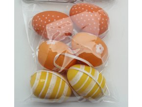 Oranžová velikonoční vajíčka 6cm, 6ks