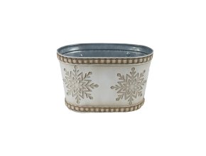 Vánoční plechový obal vločka 19 x 11 x 12 cm