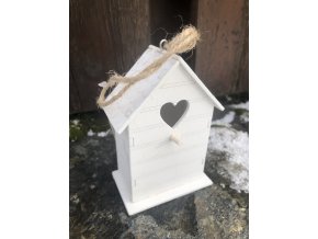 Bílá dekorační budka 7 x 4,5 x 10,2 cm