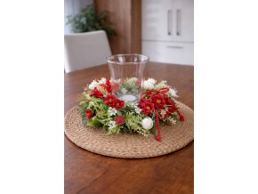 Skleněný svícen na stůl