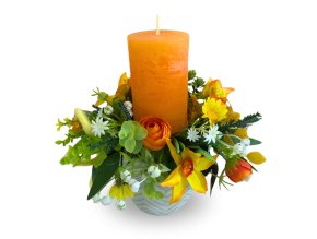 Jarní svícen oranžový