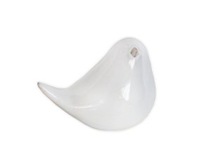 Bílý pocelánový ptáček 9,5 cm