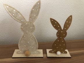 Dekorace zajíčci z filcu 19 a 15 cm
