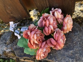 Umělá květina pivoňka pudrová 37 cm, 6 ks