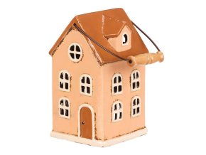 Svícen kermický domeček na čajovou svíčku 23 cm