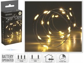 LED světelný řetěz s časovačem teplá bílá 105 cm