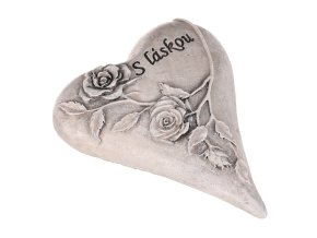 Dušičky dekorace na hrob srdce s nápisem S láskou a