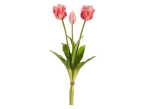 Umělé tulipány silikonové v lososové barvě 40 cm