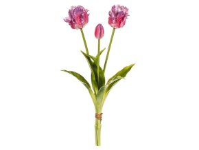 Umělé tulipány jako živé fialové 40 cm