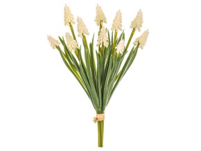 Umělé jarní květiny modřenec bílý 28 cm