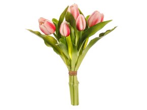 Umělé tulipány v lososvé barvě