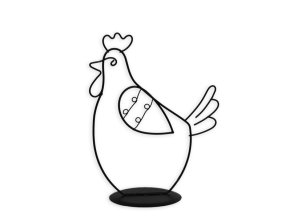 Jarní dekorace kovová slepička 14 cm