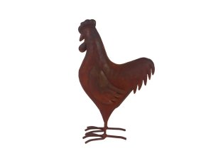 Kovový kohout rezavá jarní a velikonoční dekroace