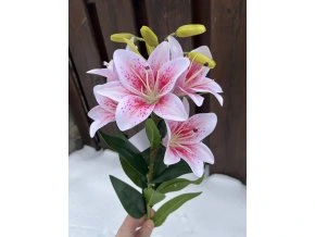 Umělá lilie růžová 75 cm
